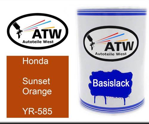 Honda, Sunset Orange, YR-585: 500ml Lackdose, von ATW Autoteile West.